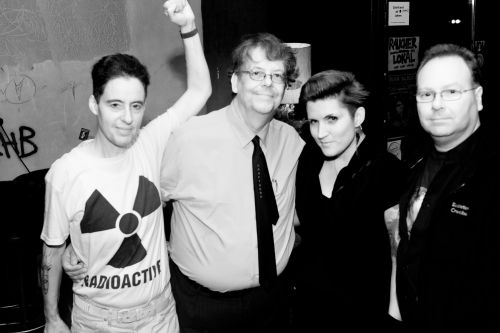 Andy Oppenheimer/Martin Lloyd (Oppenheimer Analysis), Jen Ellerson (Brave Exhibitions), Mark Warner (Sudeten Creche, Rosetti?s Compass) @ Brave Exhibitions Berlin, 21.10.2010. Photo: &copy; Kristal Burtrum